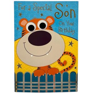 For Special Son Juvenile Tiger Design Birthday Card