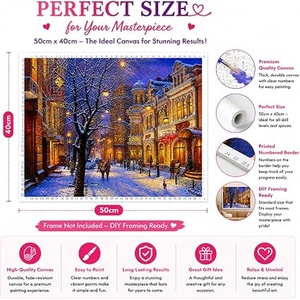 Scenic City in Winter ¿ Paint by Numbers DIY Canvas Kit