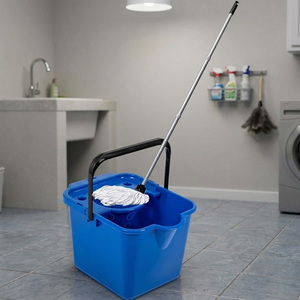 2 x Blue 12L Mop & Bucket Set For Cleaning Hard Floors