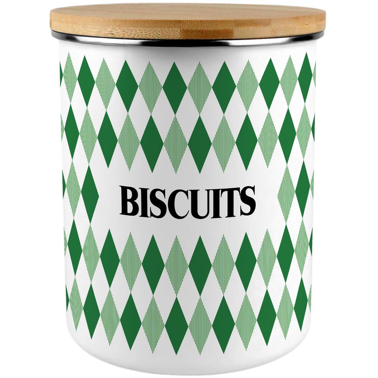 Purely Home Green Argyle Print Extra Large Biscuit Tin - Green