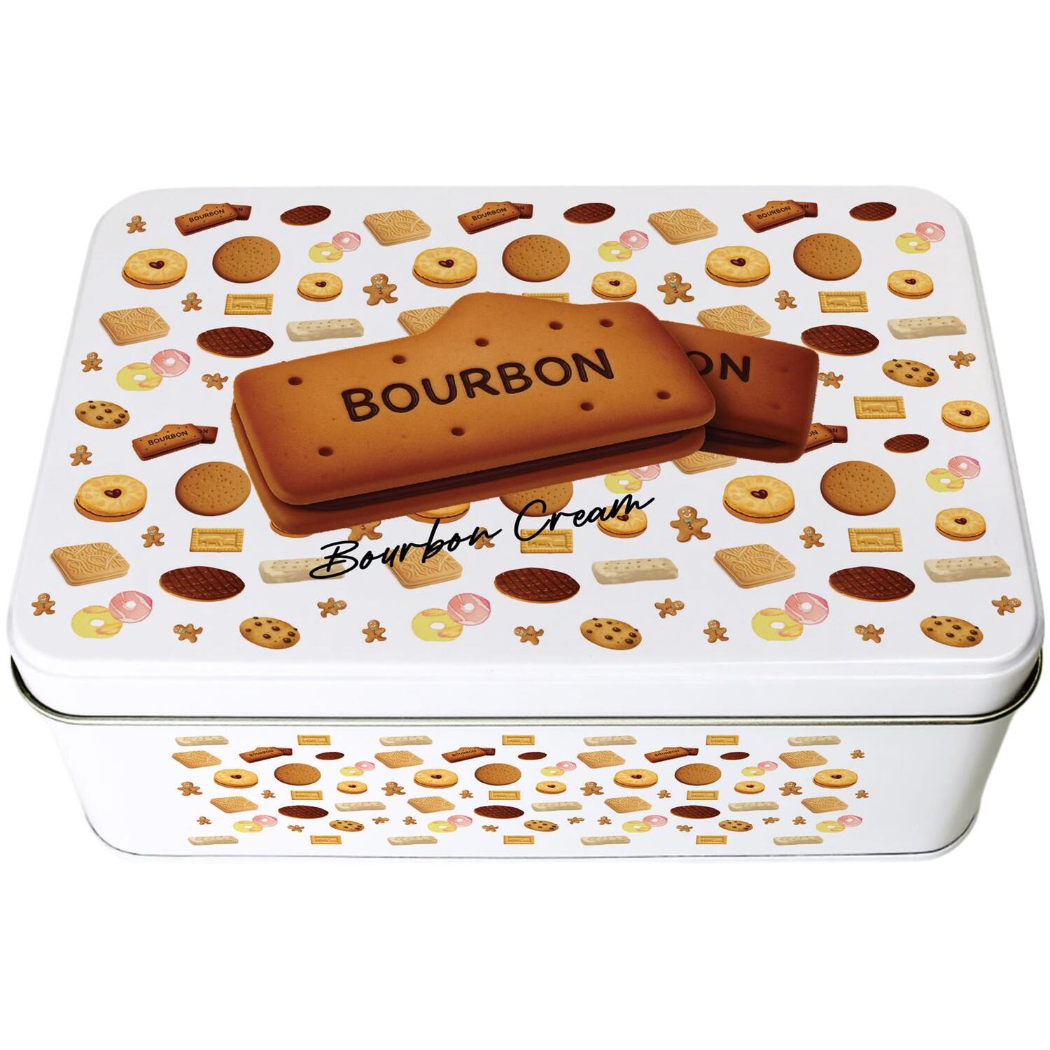 Chocolate Bourbon Biscuit Tin - Rectangular Storage Container Novelty Gift - Image 2