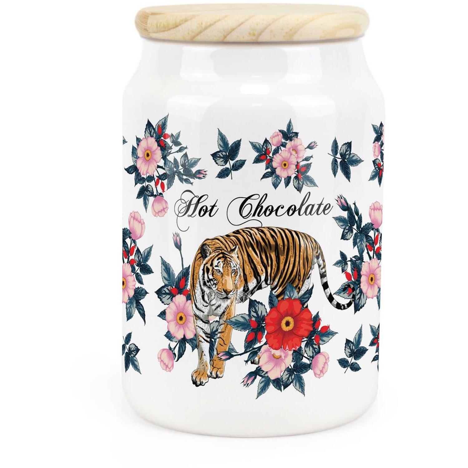 B&Q - Purely HomeFloral TigerHot Chocolate CanisterKitchen Storage Jar - Image 2