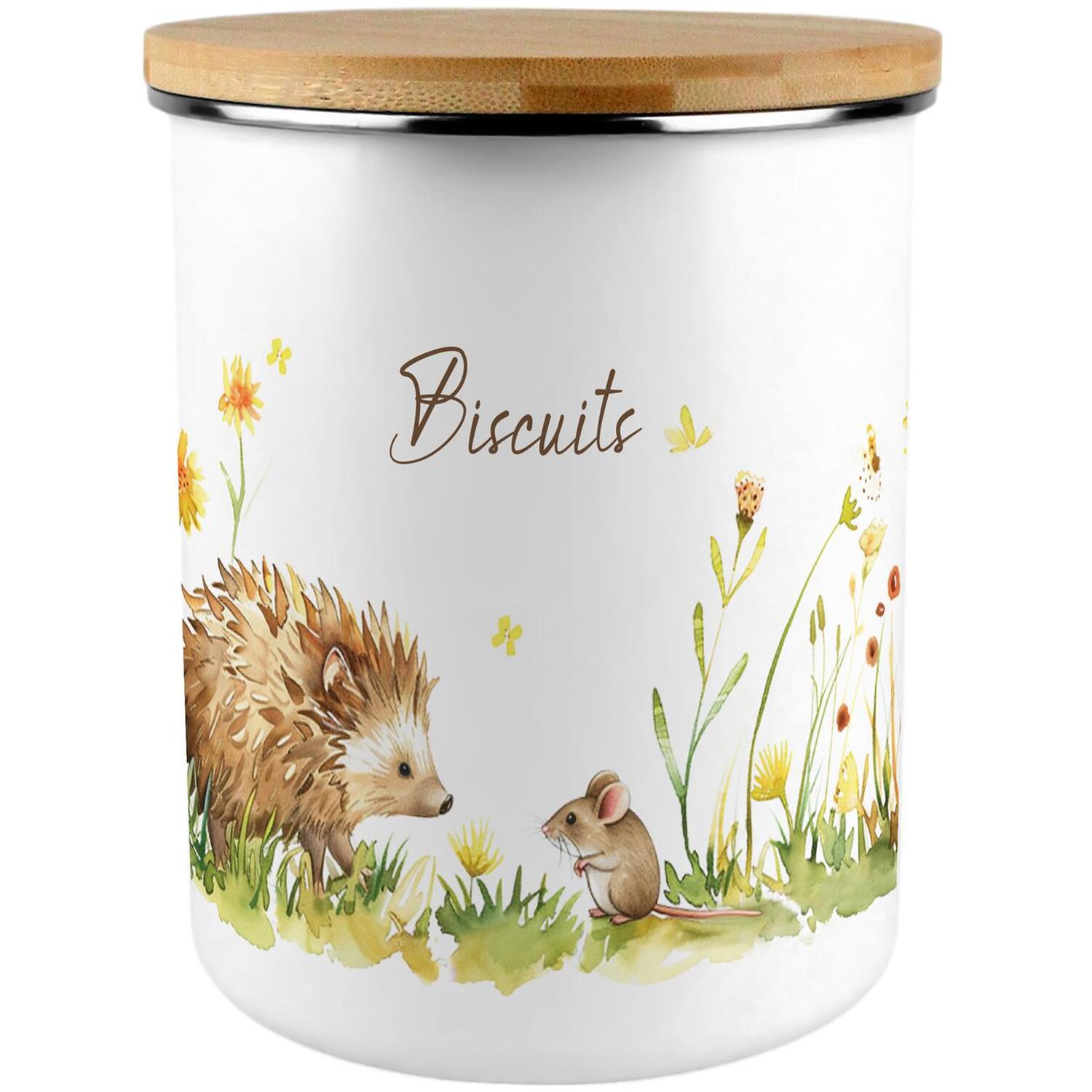 Hedgehog & Mouse Biscuit Tin - 2.7L XL Kitchen Storage Canister Gift - Image 3