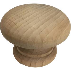 Fort Fasteners Wood Door Knobs, Drilled for Woodscrew - Dowel Screw 50mm (2 Inch) Beech Unlacquered