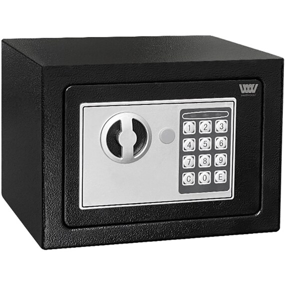 WestWood Small Security Safe Box 6.64L Steel Money Locker Tin with Code & Key Home Hotel