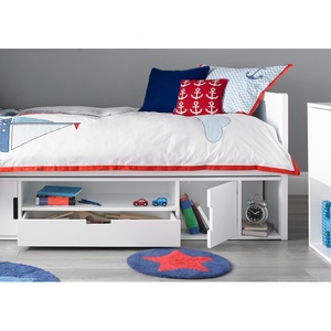 Painted Wood Small Single Cabin Bed  with High Footend