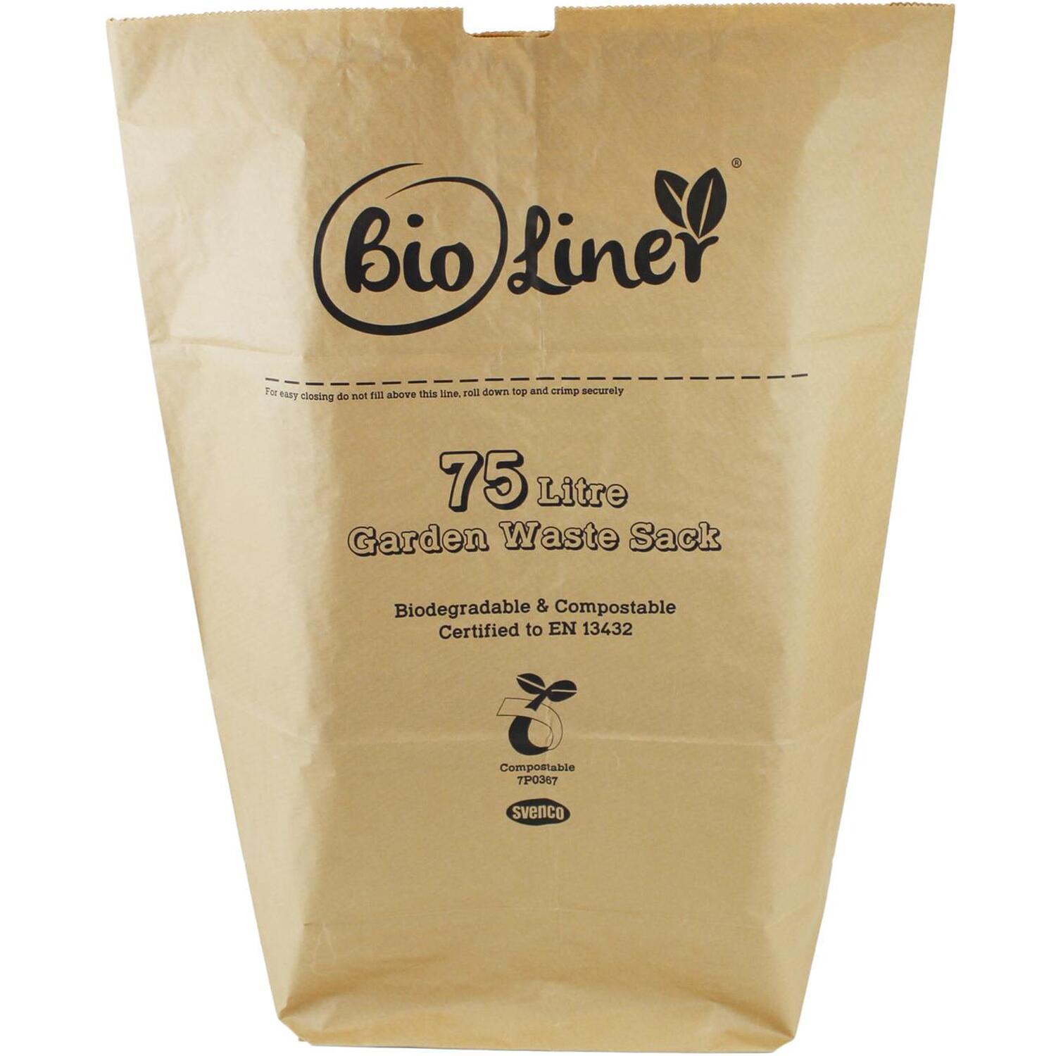 All-Green 75L Compostable Paper Bin Liners - Brown - 80 Bags - Image 2