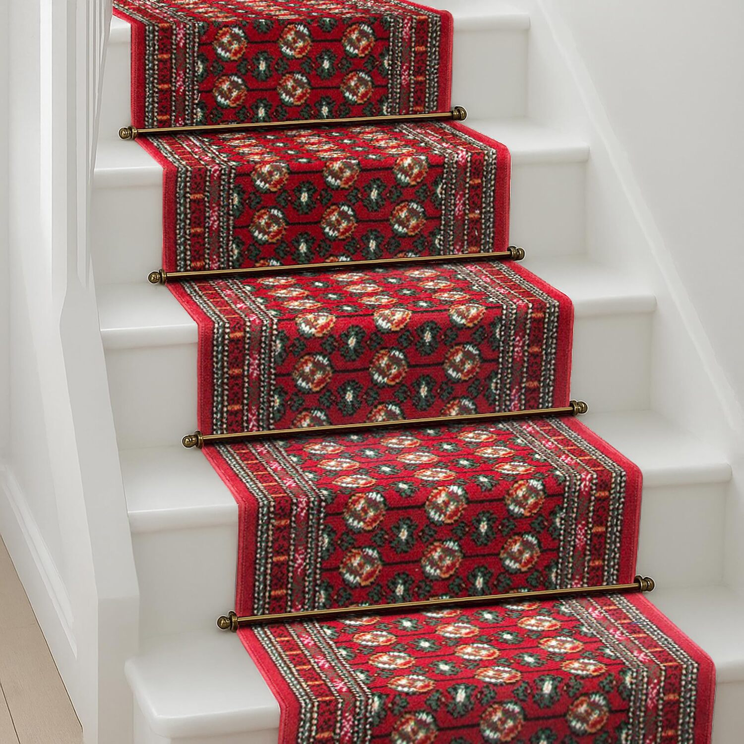 Bravich LTD Bokhara Traditional Hallway Runner Rug Non Slip Low Pile in Red | Size: 60 cm x 180 cm