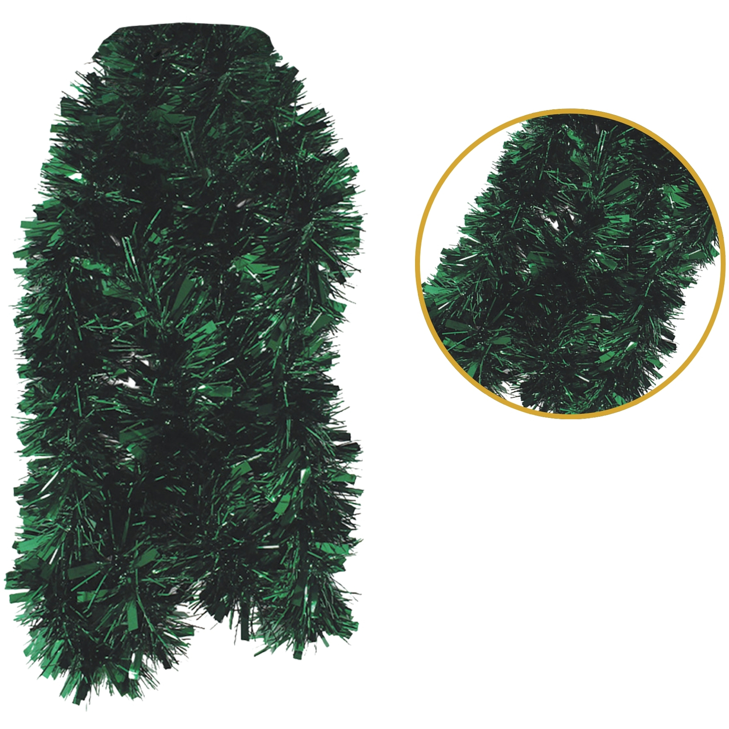 2m Christmas Chunky Tinsel - Dark Green - Image 3