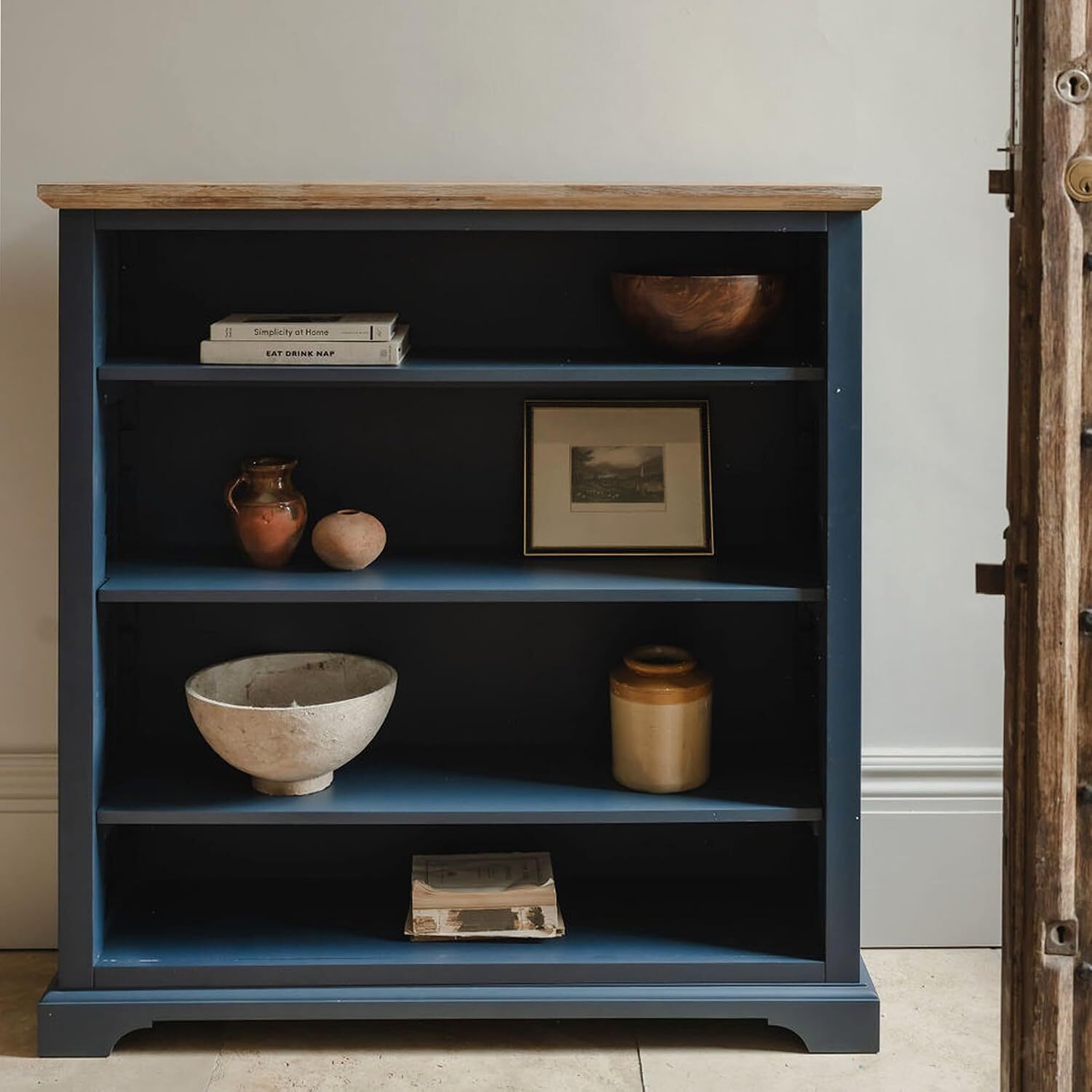 Statement Furniture Florence Boocase Wooden Shelving Unit - Navy Blue