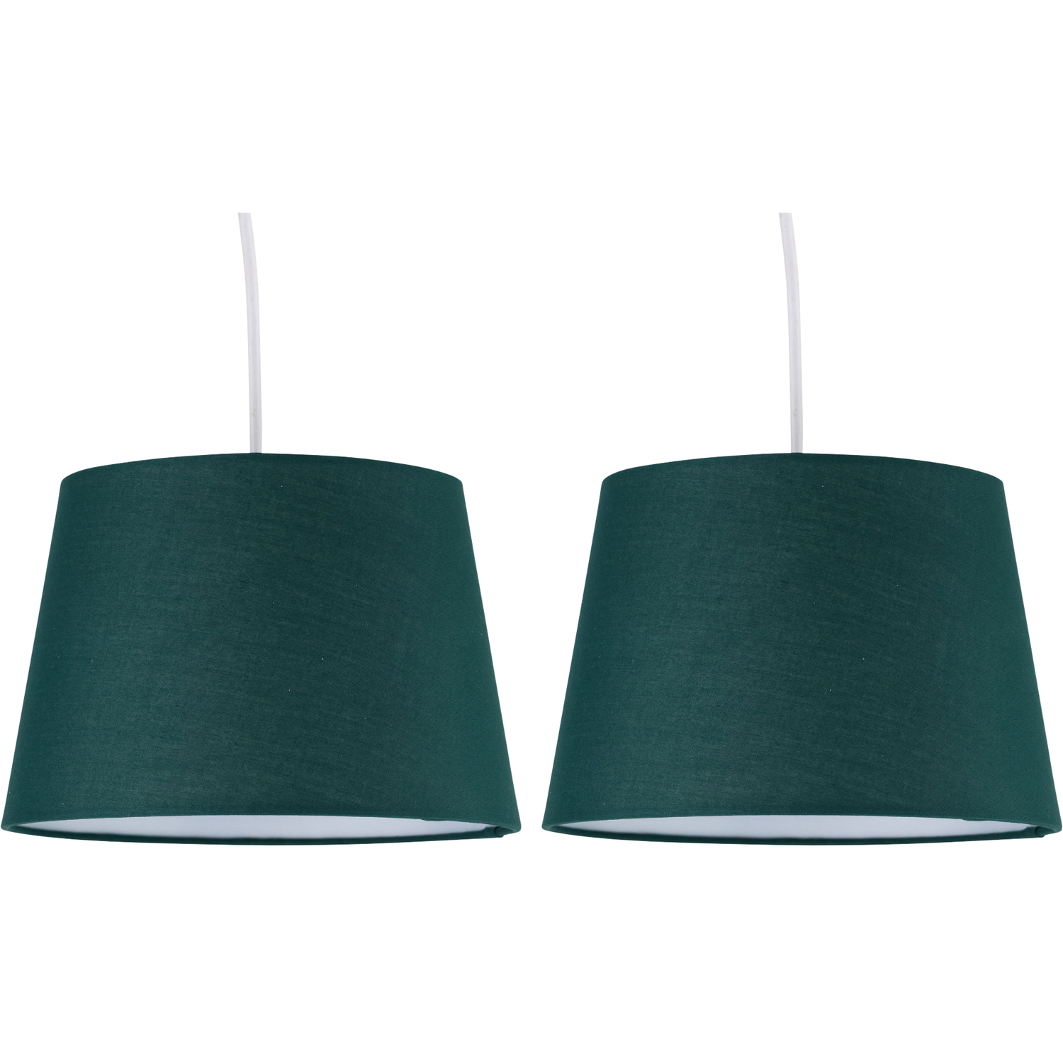 Firstchoicelighting Green Set Of 2 Dark 23Cm Tapered Cylinder Pendant Or Lamp Shades - Image 2