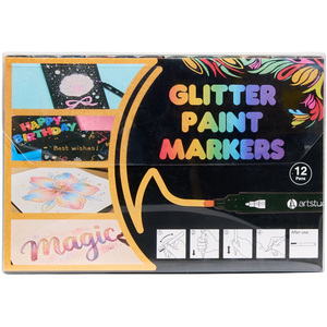 Pack of 12 Glitter Paint Markers