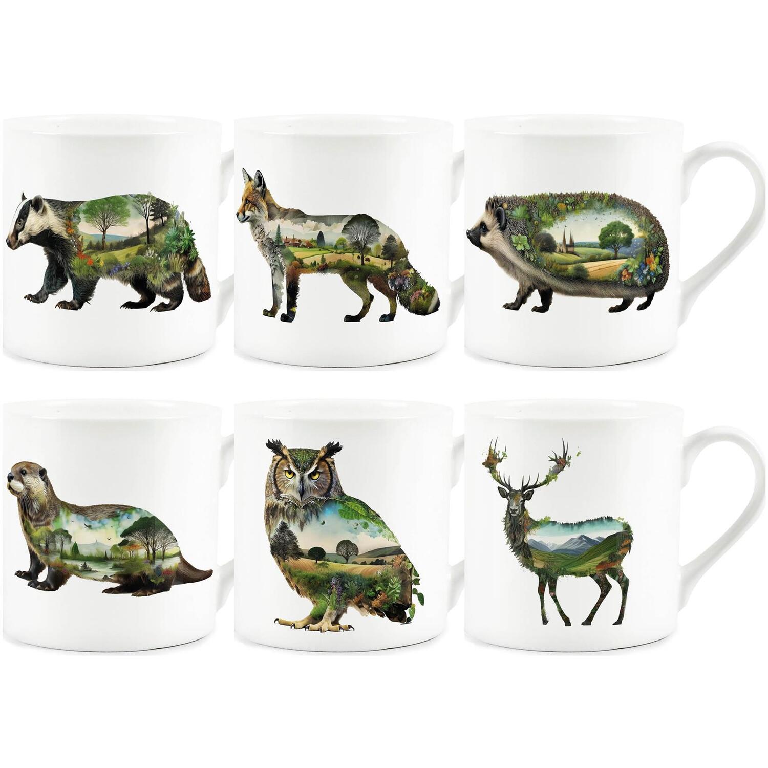 B&Q - Surreal British Animals Bone China MugsSet Of 6 - Image 2