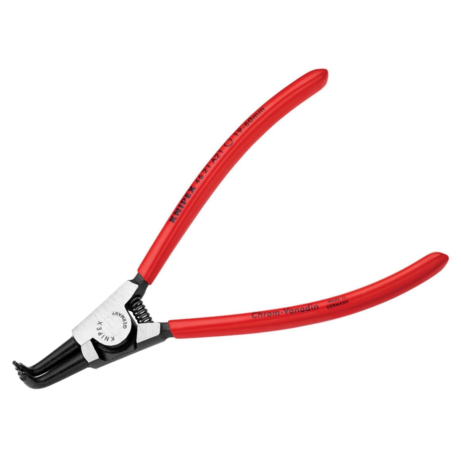 Knipex 46 21 Series External Circlip Pliers, 90 Bent Tip B - Multi Colour