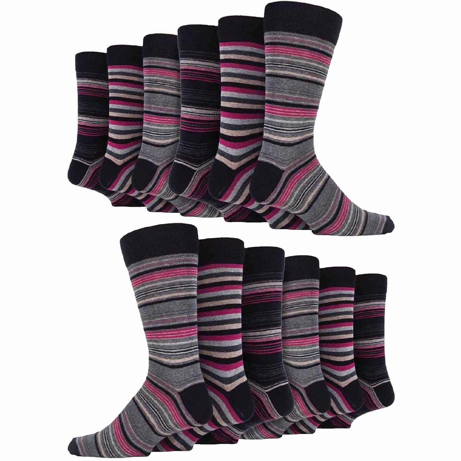 Sock Snob Men's Pink 12 Pair Cotton Dress Socks In | Size: 6-11 - Image 3