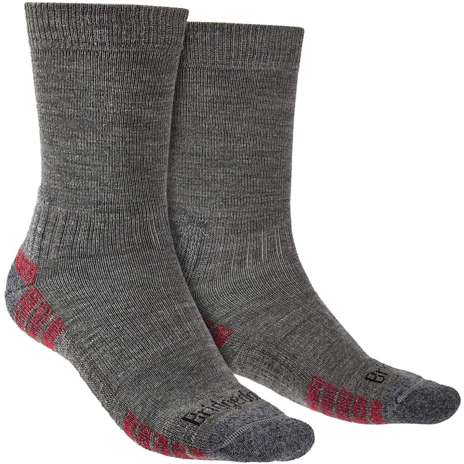 Bridgedale - Mens Hiking Lightweight Merino Socks - Grey / Heather Wool - Size UK 12-15 - Image 2