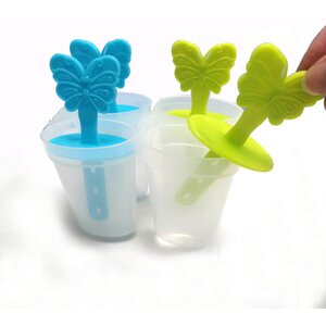 8cm Ice Lolly Maker with 4 Moulds - Assorted Colours