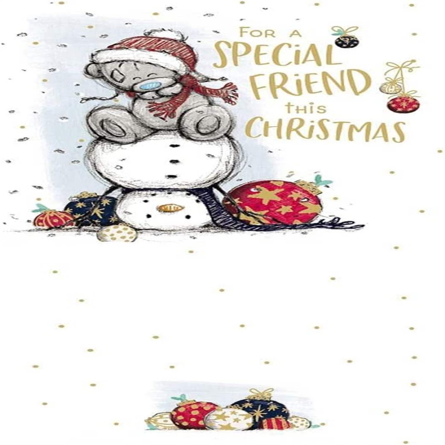 Me To You Open Christmas Bear Carrying Gifts Money Wallet Christmas Card - Red