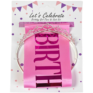 Birthday Girl Tiara and Sash Set