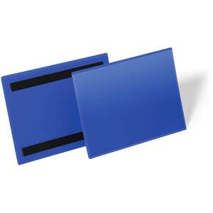 Magnetic Ticket Label Holder Document Pockets - 50 Pack - A5 Blue