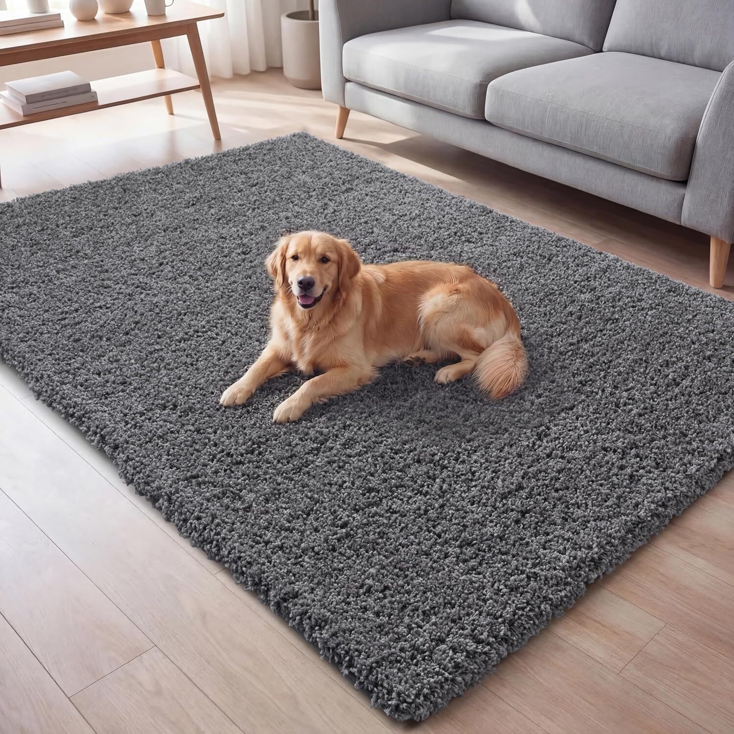 Ruglenza Galaxy Shaggy Rug - Dark Grey / 170Cm