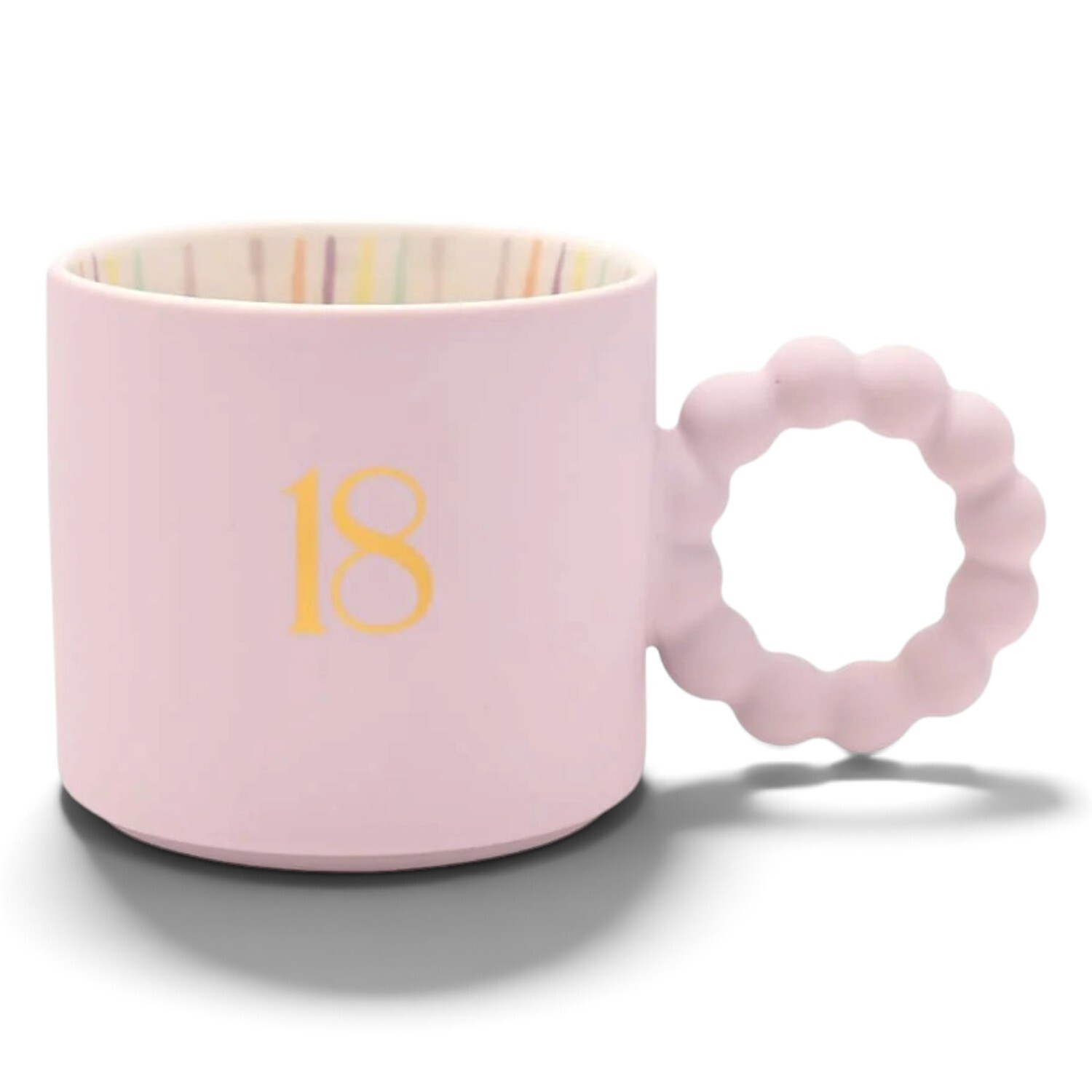 B&Q -  Gifts Confetti Design 18Th Birthday Ceramic Mug In Pastel PinkGift Boxed 14.5 X 8.2 Cm - Image 3