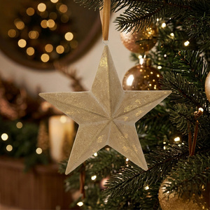 Wooden Finish Star Hanging Decoration