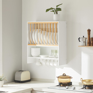 White SoBuy Wall Mounted Kitchen Plate Cup Rack shot 21561474