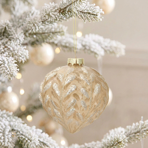 Glitter Ridged Finish Onion Bauble