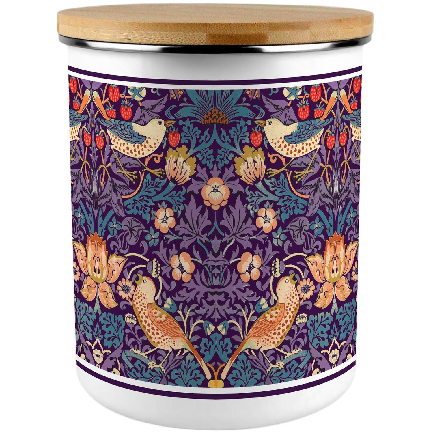 B&Q - Purple Strawberry Thief Extra Large Home & Kitchen Storage Canister - Image 2