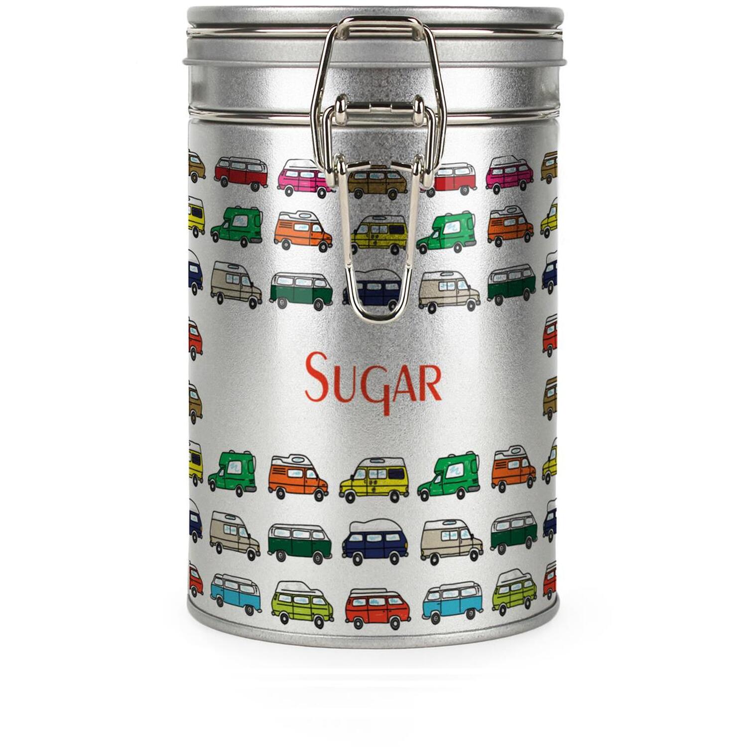 Campervans Sugar Canister - Silver Kitchen Storage Gift Tin for Campers - Image 2