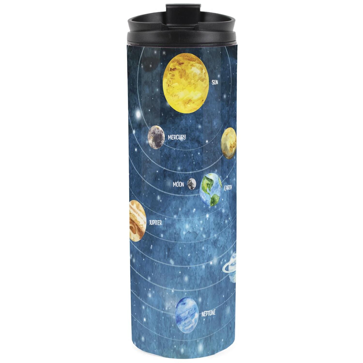 Solar System Travel Mug - Space Planets Stars Reusable Stainless Steel Flask - Image 2