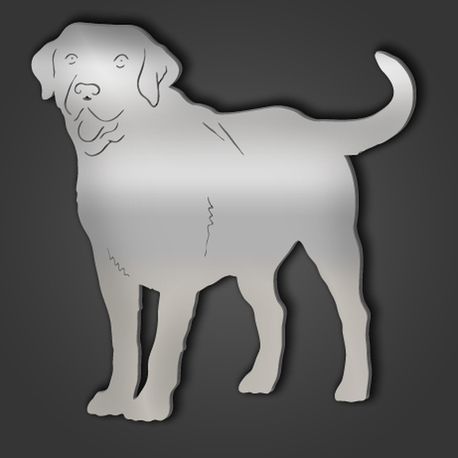 Labrador Retriever Style 1 Silver Acrylic Mirror - Silver