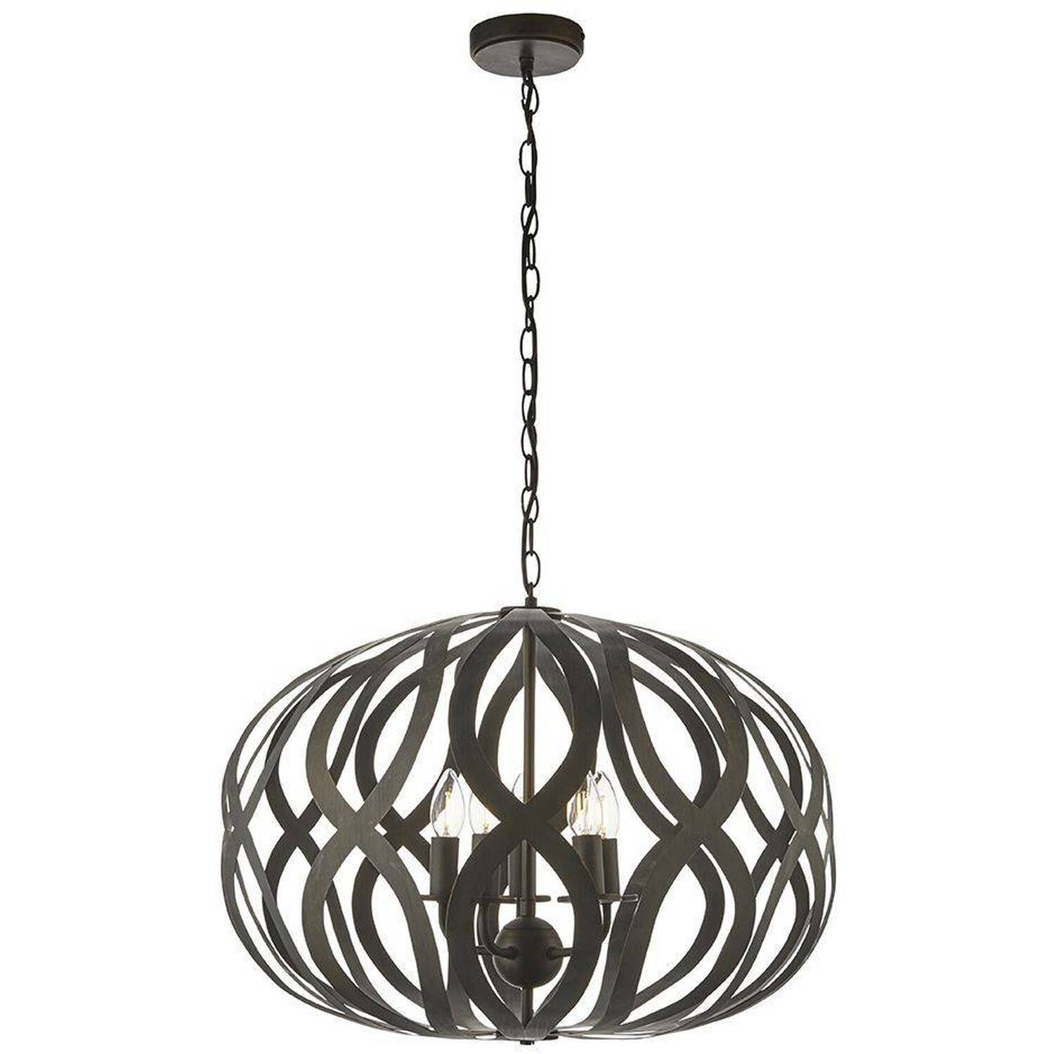 Sirolo 5 Light Ceiling Pendant Antique Bronze Paint, E14 - Antique Bronze Paint
