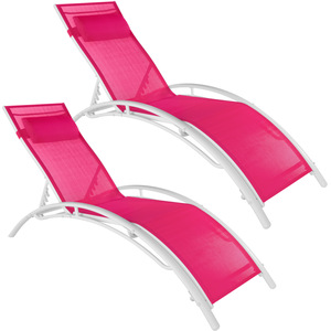 tectake® Set of 2 Aluminium Garden Sun Loungers Alina
