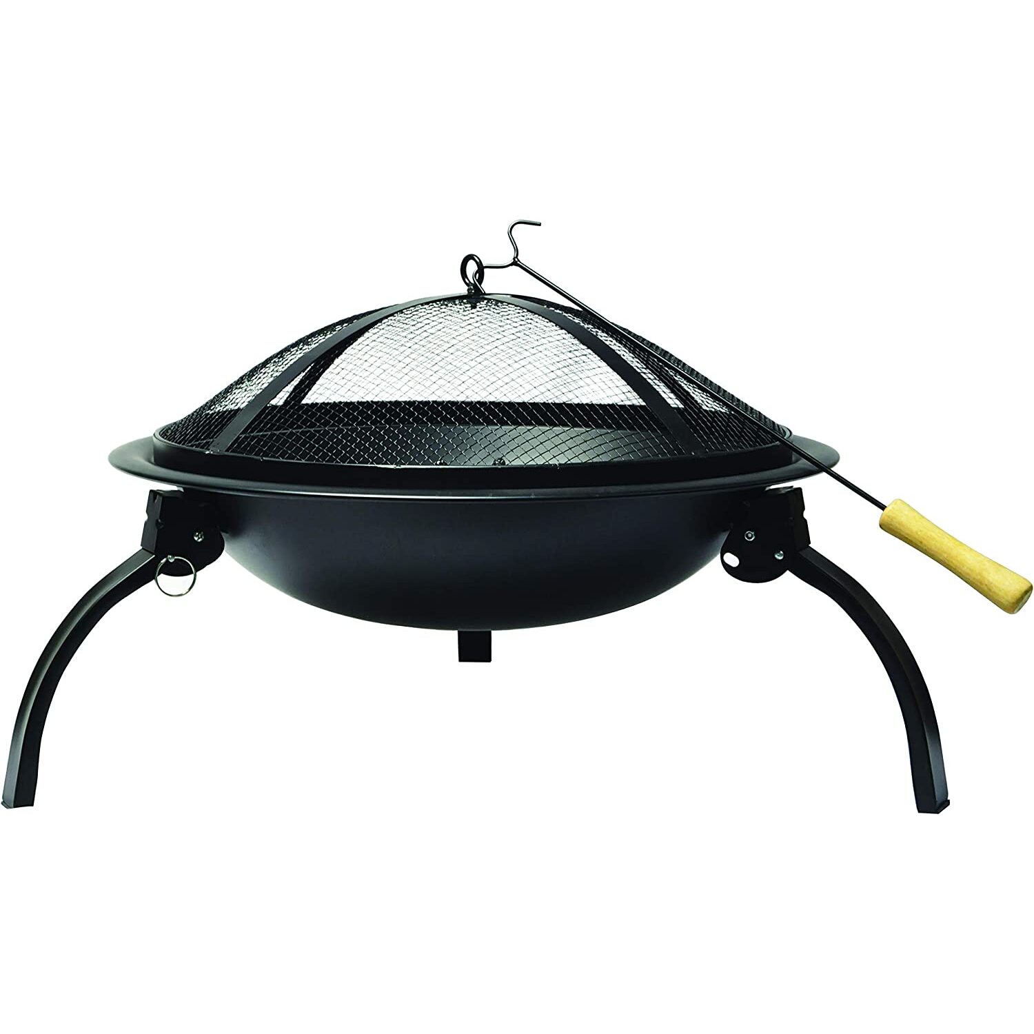 21'' Round Metal Firepit Bowl  - Black