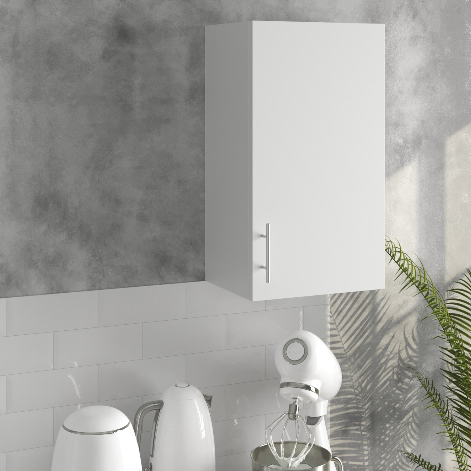 JD Greta - Kitchen Cabinet 400mm Wall Cupboard White - White thumbnail