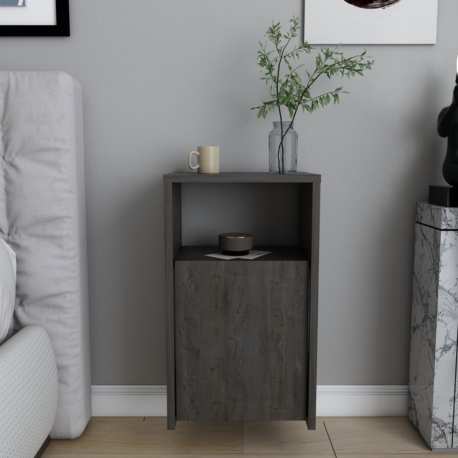 Carlin Floating Bedside Table - Wenge