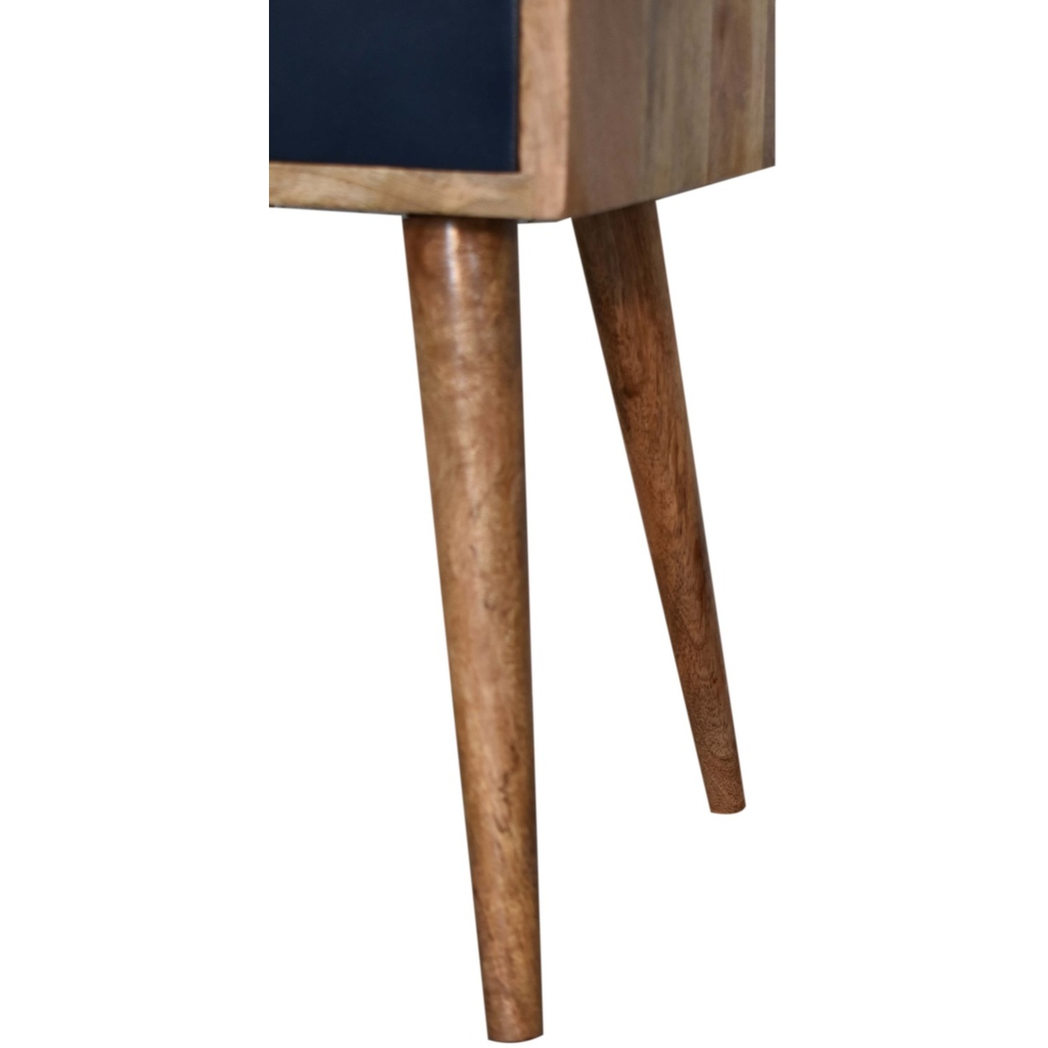 Mini Navy Blue Hand Painted Wood Bedside Table - Blue