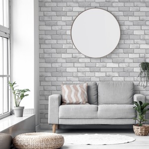 Diamond Glitter Brick Silver Wallpaper