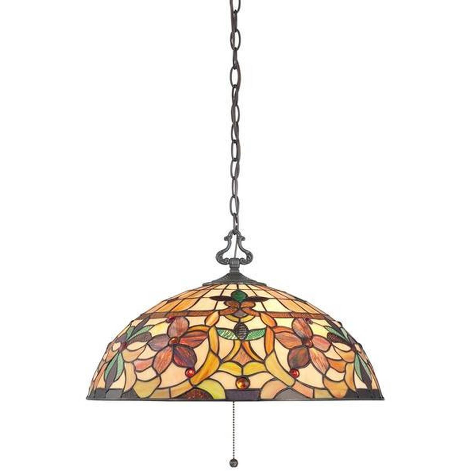 Kami 3 Light Tiffany Ceiling Pendant Vintage Bronze, E27 - Vintage Bronze