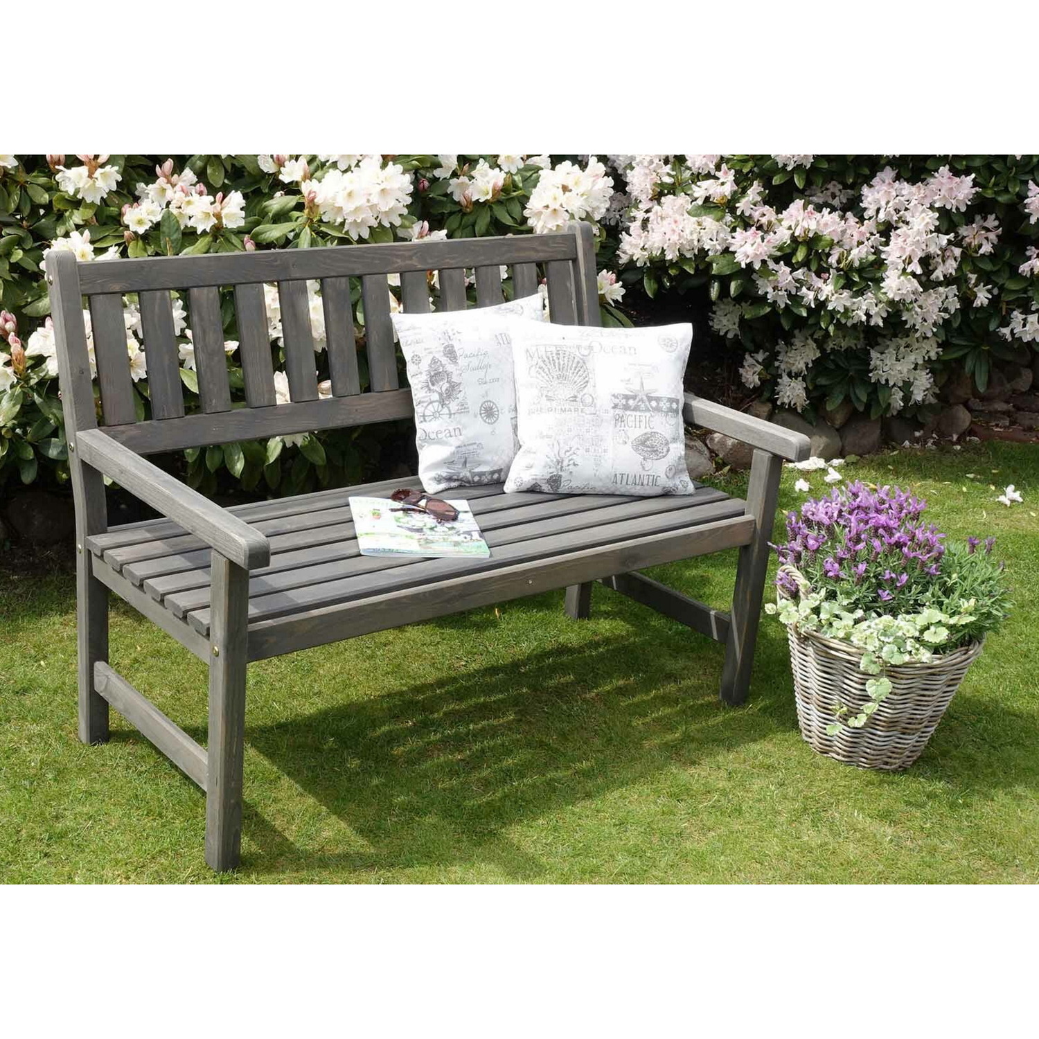 Grey Johanna 2-seater Garden Bench - Grey