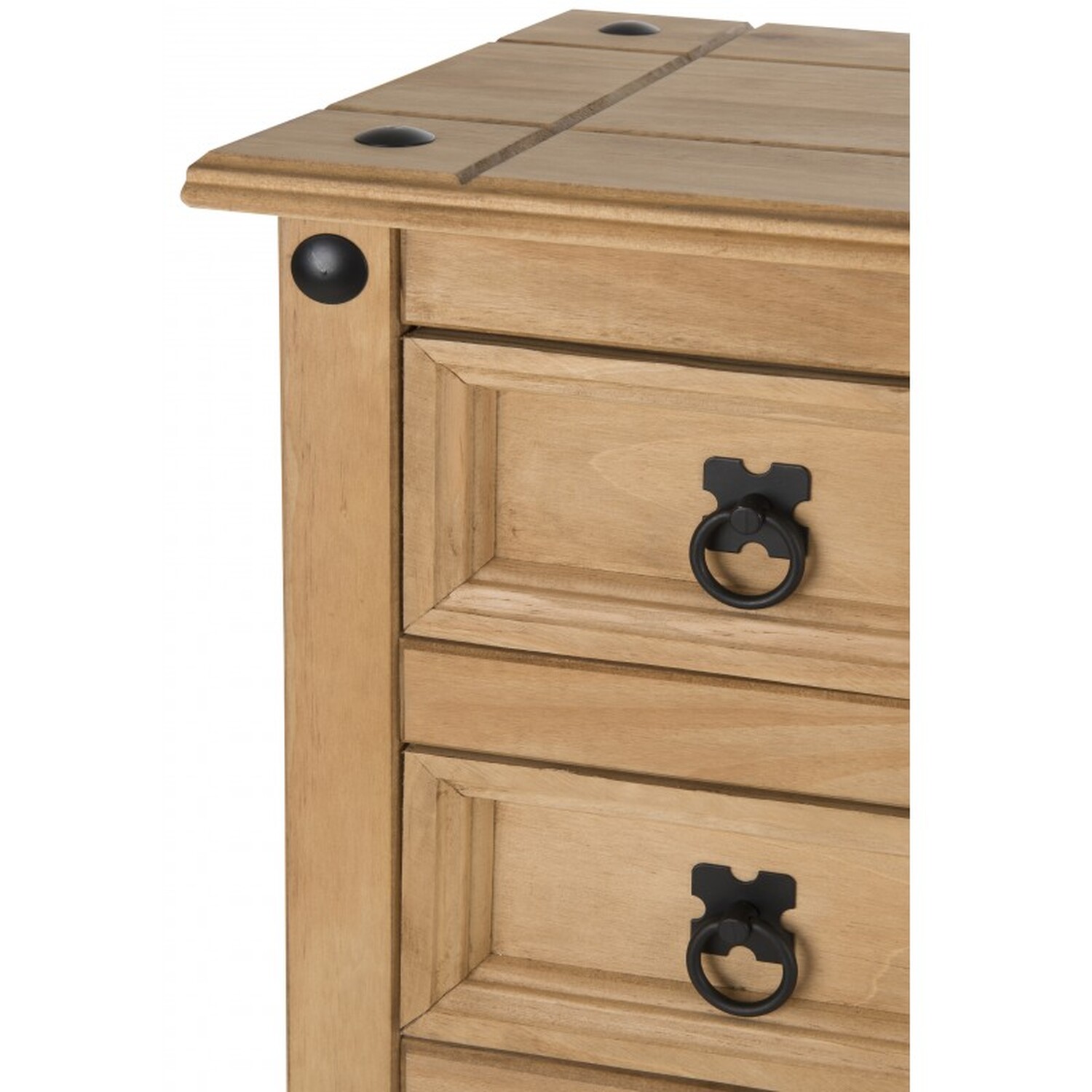 Corona Narrow 6 Drawer Bedside Cabinet Solid Wood Pine Wooden Tall - Brown