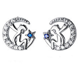 Fairy Sitting on Moon with Star Earrings