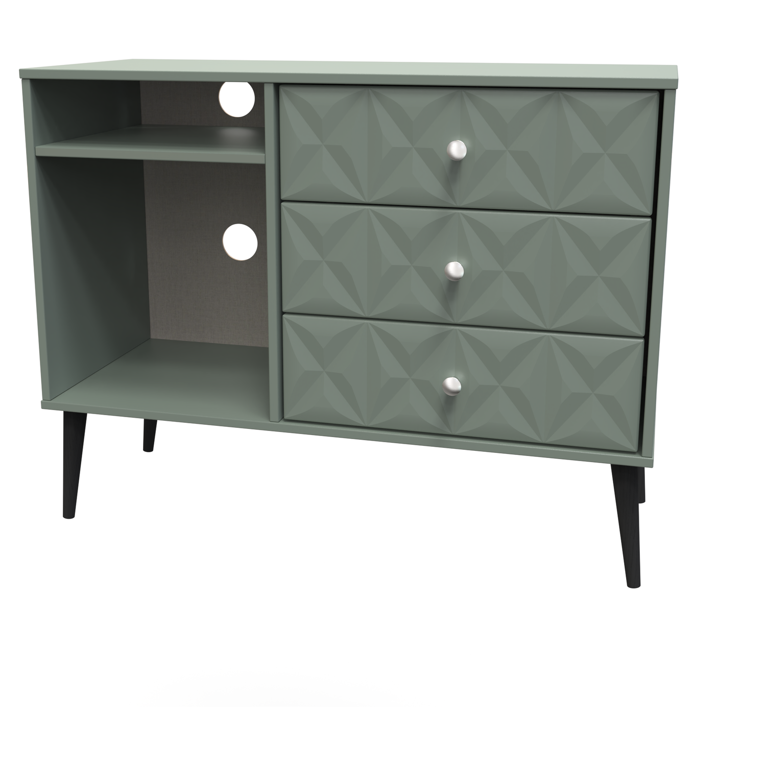 Pixel 3 Drawer Tv Unit - Reed Green