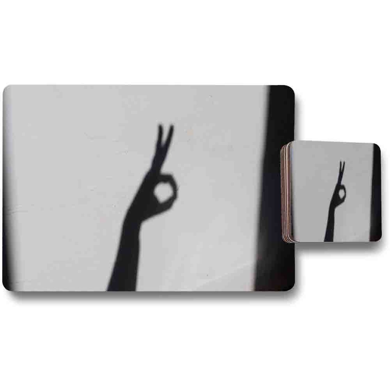 Image of Hand Silhouette Placemat Coaster Set -&hellip;