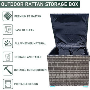 Rattan Garden Storage Box With Lid