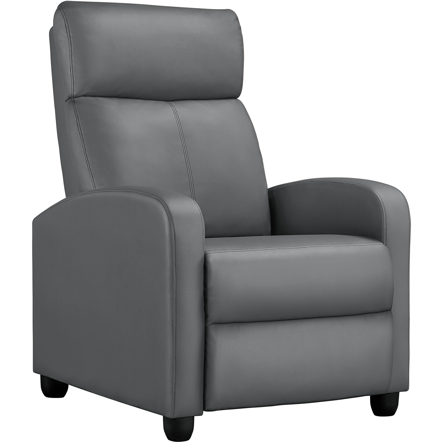 Yaheetech - Adjustable Single Recliner Chair PU Leather Sofa - Grey thumbnail