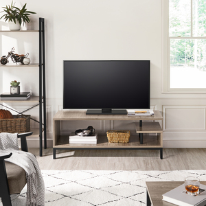 TV Stand with Metal Frame and Storage Shelf