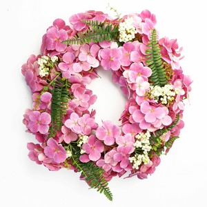 Leaf Artificial Pink Floral Blossom Wreath